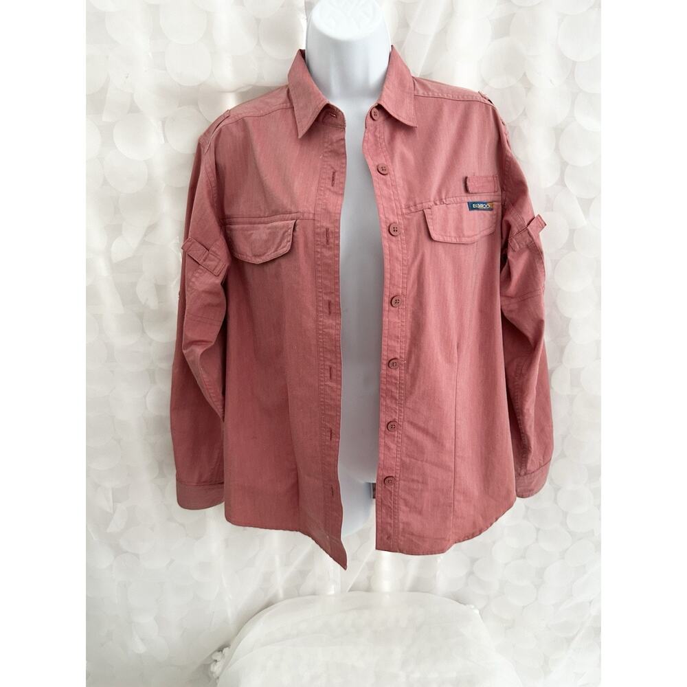 Vintage Exofficio Shirt Womans Small Red Pink Safari Fishing Travel Hike Travel